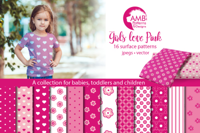 Girls love pink patterns, girl papers AMB-817