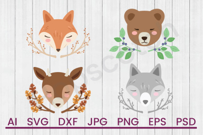 Forest Animals Bundle, SVG Files, DXF Files, Cuttable Files