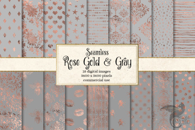 Rose Gold and Gray Digital Paper