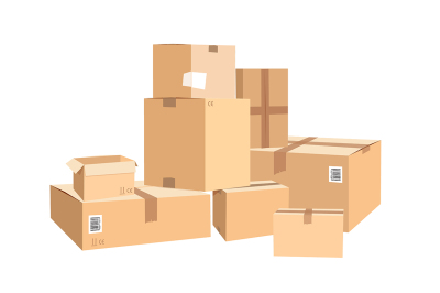 Cardboard boxes in different sizes