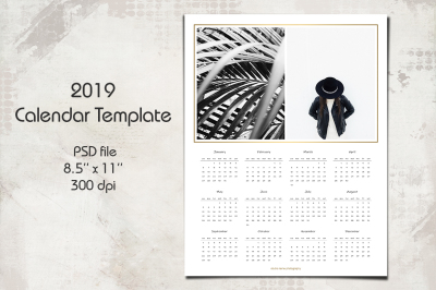 Download 2019 Calendar Mockup Psd Yellowimages