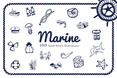 Hand Drawn Illustrations -Marine-
