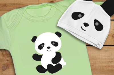 Panda Bear Waving | SVG | PNG | DXF