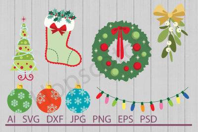 Christmas Decorations Bundle, SVG Files, DXF Files, Cuttable Files