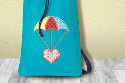 Heart Parachute | Applique Embroidery