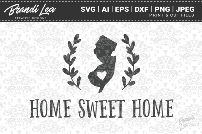 New Jersey Home Sweet Home State Map SVG Cut Files