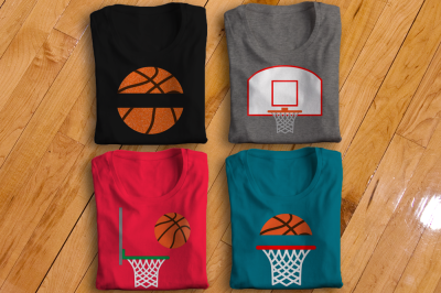 Basketball Hoop and Split Set | SVG | PNG | DXF