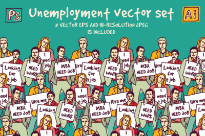 Unemployment vector set