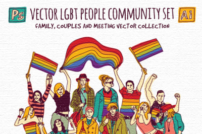 Vector LGBT people community set