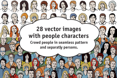 28 vectors with people characters