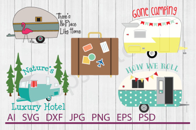 Camping Bundle, SVG Files, DXF Files, Cuttable Files