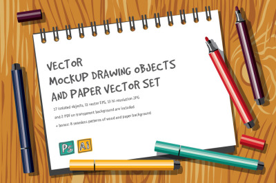 Vector mockup drawing objects