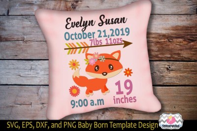 SVG, Dxf, Png & Eps Cutting Files Baby Birth Announcement Template