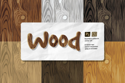 Wood patterns vector set