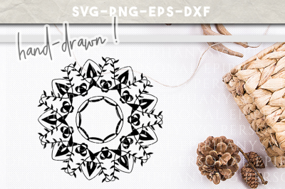 Mandala Clip Art SVG Hand Drawn DXF EPS PNG Cut File