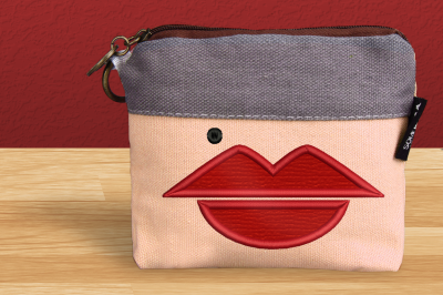 Lips and Beauty Mark | Applique Embroidery