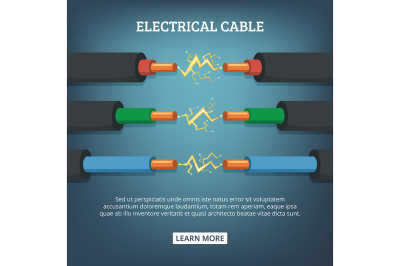   Poster with cartoon illustration of electrical cable 