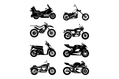 Silhouette of motorcycles