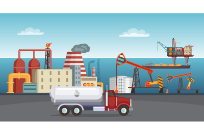 Background illustration of petroleum industry