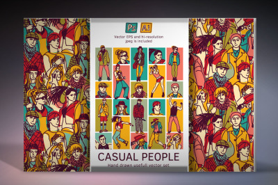 Casual people vector set