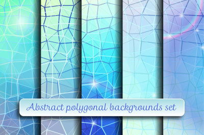 Abstract polygonal backgrounds set