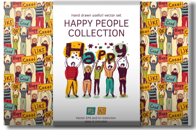 Happy people vector collection