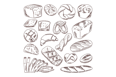 Different types of fresh bread