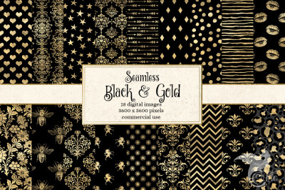 Black and Gold Digital Paper