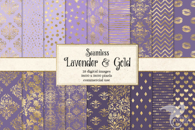 Lavender and Gold Digital Paper