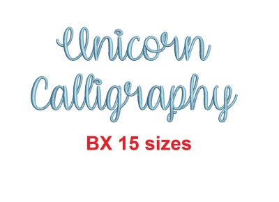 Unicorn Calligraphy BX embroidery font (MHA)