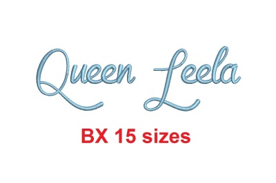 Queen Leela BX embroidery font (MHA)