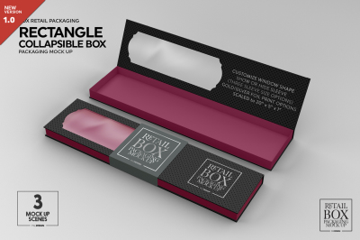 Rectangle Collapsible Box Packaging Mockup