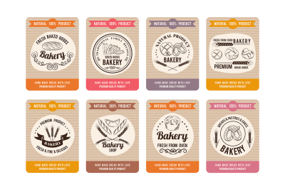  Price cards with different types of bread. Labels for bakery shop