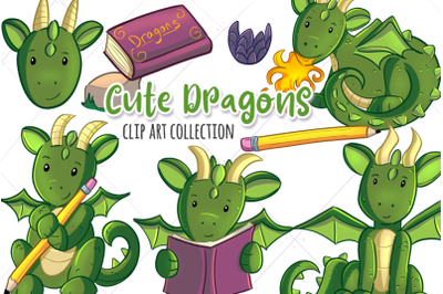 Cute Dragons Clip Art