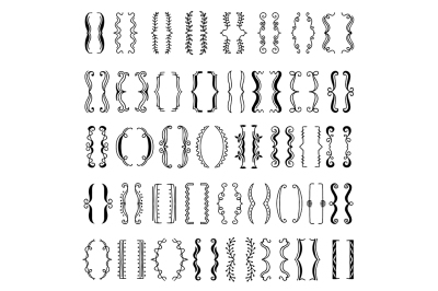 Hand drawn vector illustrations of square brackets in different styles