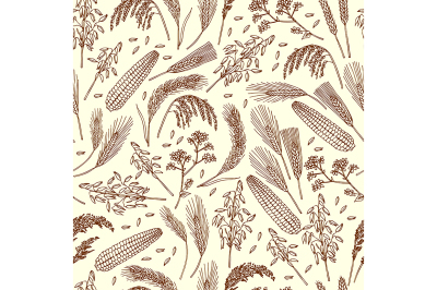 Seamless pattern of organic foods