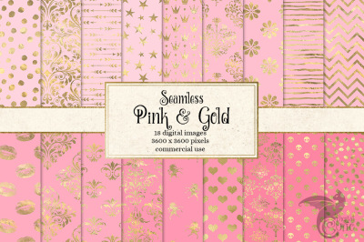 Pink and Gold Digital Paper