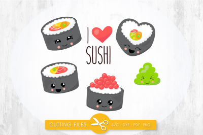 I love sushi SVG, PNG, EPS, DXF, cut file