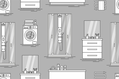 pattern with Elements for bathroom interior