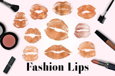 Copper Lips Clipart, Kissing Lips