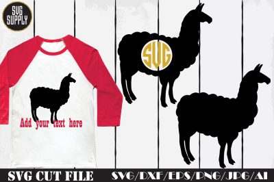 Llama Monogram SVG Cut File