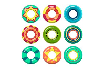 Lifeguard swimming rings in different colors