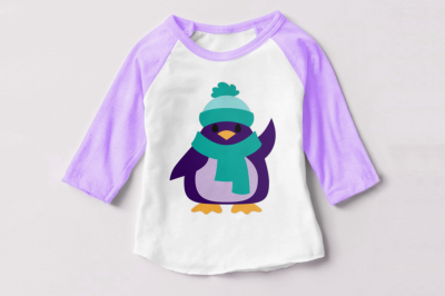 Penguin with Hat and Scarf | SVG | PNG | DXF