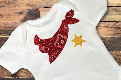 Sheriff Bandanna | Applique Embroidery