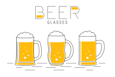 Three glasses of beer