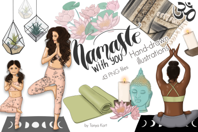 Namaste Hand Drawn Yoga Illustration