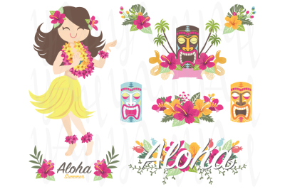 Aloha Flower Hawaiian Girl Tiki God