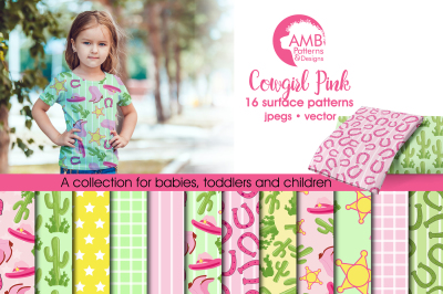 Cowgirl Pink patterns, Cowgirl papers AMB-164