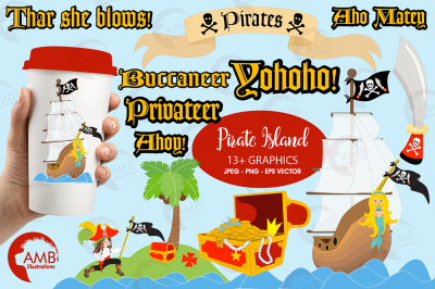 Pirate Elements Clipart AMB-176