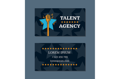  Vector talent agency business card template 